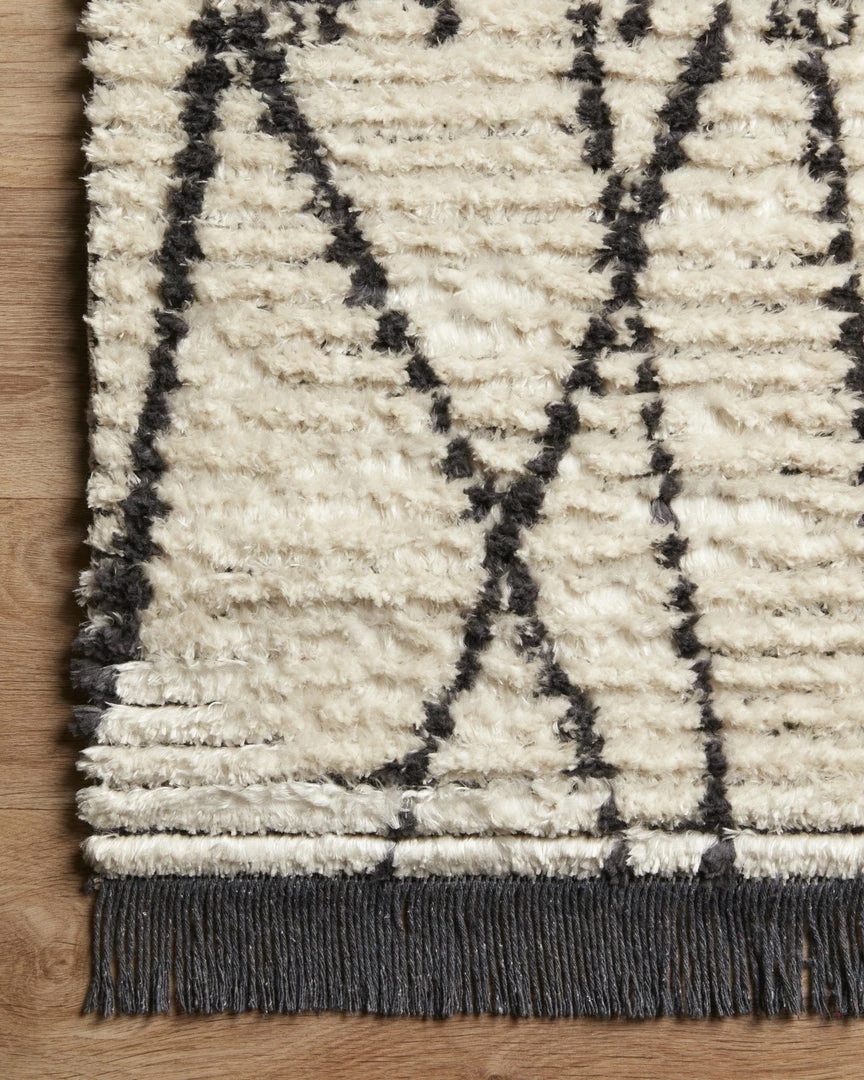 Discount ๐ LOLOI ALICE 01 RIBBED FRINGE RUG: CREAM, CHARCOAL ๐งจ 4 LOLOI ALICE 01 RIBBED FRINGE RUG: CREAM, CHARCOAL