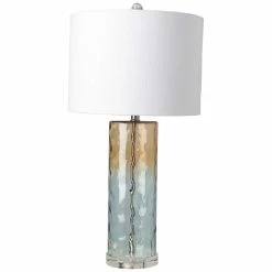 SURYA ASTOR GLASS LAMP: AQUA, CAMEL