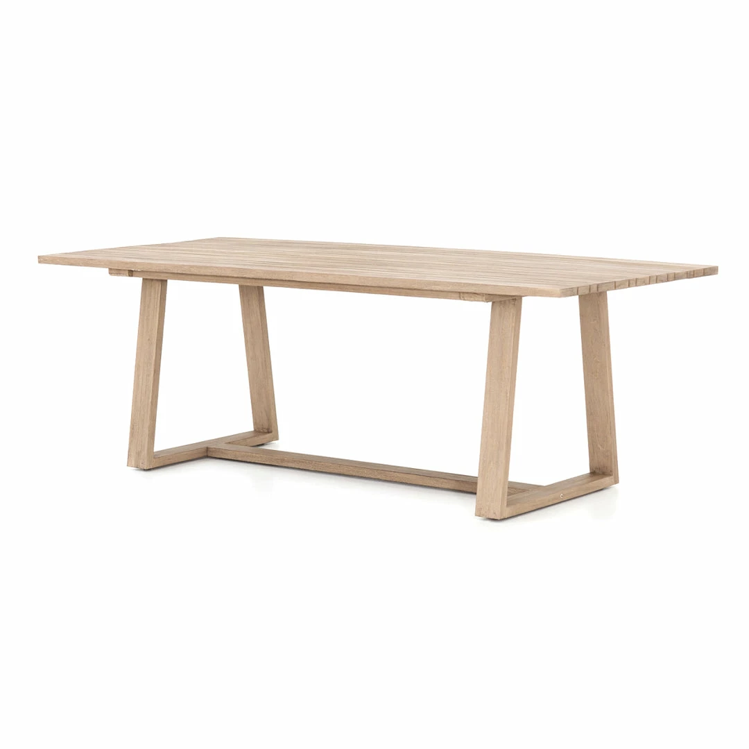 Discount 🛒 FOUR HANDS ATHERTON OUTDOOR TEAK WOOD DINING TABLE: WASHED BROWN 🥰 2 FOUR HANDS ATHERTON OUTDOOR TEAK WOOD DINING TABLE: WASHED BROWN