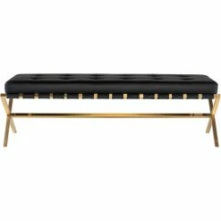 Best deal π₯ NUEVO Living Room AUGUSTE BLACK SADDLE STRAPPED BENCH π― 14 NUEVO Living Room AUGUSTE BLACK SADDLE STRAPPED BENCH