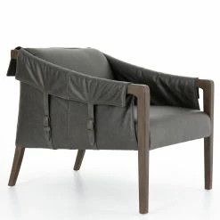 Best deal ๐ฏ FOUR HANDS Furniture CHAPS EBONY LEATHER BUCKLE STRAPPED CHAIR ๐ 16 FOUR HANDS Furniture CHAPS EBONY LEATHER BUCKLE STRAPPED CHAIR