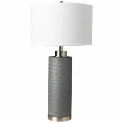 SURYA FAUX CROC LAMP: GRAY Lighting