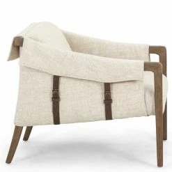 FOUR HANDS Furniture BUCKLE STRAPPED CHAIR: THAMES CREAM