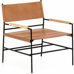 FOUR HANDS BUFFALO LEATHER SLING CHAIR Living Room