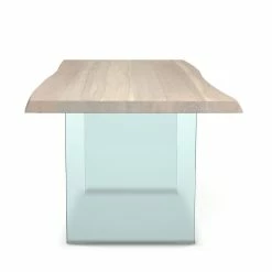 URBIA Kitchen + Dining BROOKS LIVE EDGE DINING TABLE: WHITE WASH