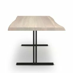 URBIA Kitchen + Dining BROOKS LIVE EDGE DINING TABLE: WHITE WASH