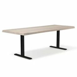 URBIA Kitchen + Dining BROOKS LIVE EDGE DINING TABLE: WHITE WASH
