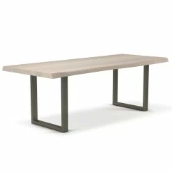 URBIA Kitchen + Dining BROOKS LIVE EDGE DINING TABLE: WHITE WASH