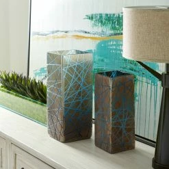 CYAN Pillows + Decor CALICO IRIDESCENT BLUE VASES