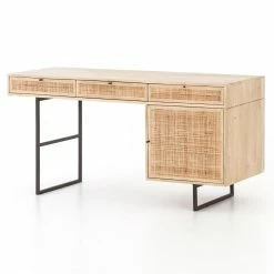 Flash Sale ๐ FOUR HANDS CARMEL NATURAL MANGO WOOD + CANE DESK Furniture โ 12 FOUR HANDS CARMEL NATURAL MANGO WOOD + CANE DESK Furniture