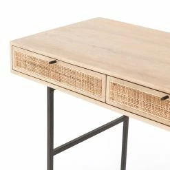 Flash Sale ๐ FOUR HANDS CARMEL NATURAL MANGO WOOD + CANE DESK Furniture โ 16 FOUR HANDS CARMEL NATURAL MANGO WOOD + CANE DESK Furniture