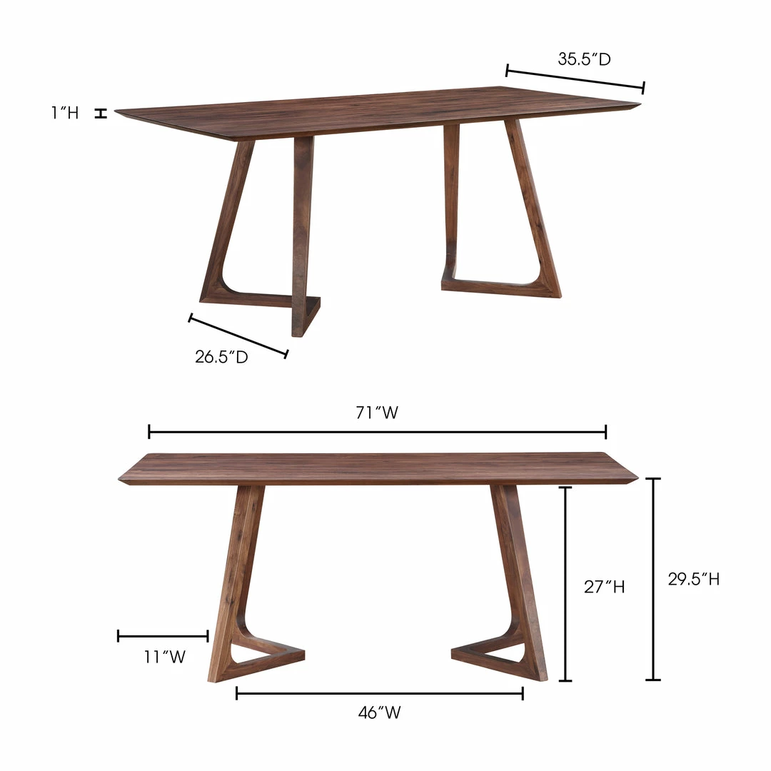 Outlet ๐คฉ MOES GODENZA DINING TABLE: WALNUT Kitchen + Dining โ๏ธ 4 MOES GODENZA DINING TABLE: WALNUT Kitchen + Dining