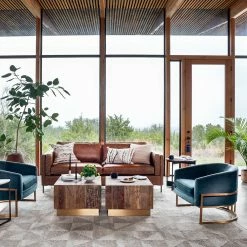 FOUR HANDS Furniture CORBIN VELVET + BRASS ACCENT CHAIR