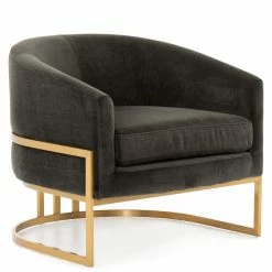 FOUR HANDS Furniture CORBIN VELVET + BRASS ACCENT CHAIR