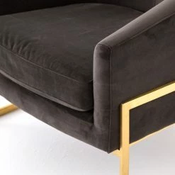 FOUR HANDS Furniture CORBIN VELVET + BRASS ACCENT CHAIR