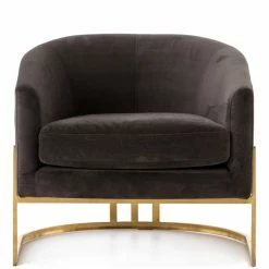 FOUR HANDS Furniture CORBIN VELVET + BRASS ACCENT CHAIR
