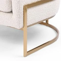 FOUR HANDS CORBIN CREAM BOUCLE + BRASS ACCENT CHAIR