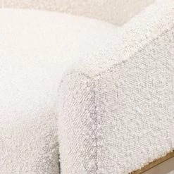 FOUR HANDS CORBIN CREAM BOUCLE + BRASS ACCENT CHAIR