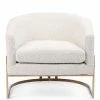 FOUR HANDS CORBIN CREAM BOUCLE + BRASS ACCENT CHAIR