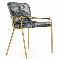 VIG COSETTE VINTAGE PRINT VELVET DINING CHAIR