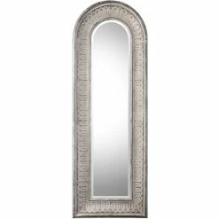UTTERMOST COZETTE AGED WHITE EMBOSSED ARCH MIRROR Mirrors