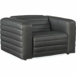 HOOKER CHATELIAN LEATHER SOFA ARM CHAIR: STALEY GREY Furniture