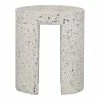 MOES DECO WHITE TERRAZZO OUTDOOR STOOL Accent + End Tables