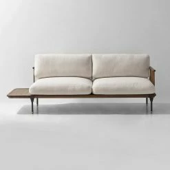 NUEVO Living Room DISTRIKT CREAM LINEN CHAISE SOFA