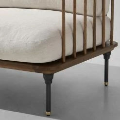 NUEVO Living Room DISTRIKT CREAM LINEN CHAISE SOFA