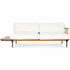 NUEVO Living Room DISTRIKT CREAM LINEN CHAISE SOFA
