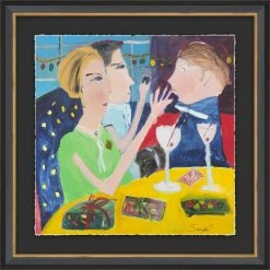 ART CLASSICS "DINING IN PARIS" GLASS FRAMED ART