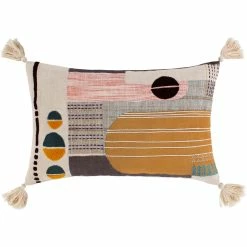 SURYA ECLIPSE HAND EMBROIDERED LUMBAR PILLOW