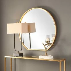 UTTERMOST ECLIPSE METALLIC GOLD ROUND MIRROR Mirrors