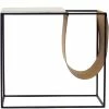 MOES WHITE MARBLE + SADDLE SLING MAG TABLE Furniture