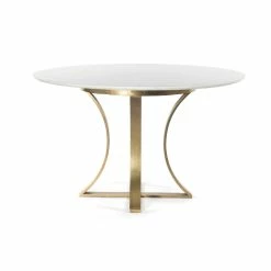 Best Pirce π FOUR HANDS GAGE ROUND WHITE MARBLE + BRASS DINING TABLE Furniture π₯° 13 FOUR HANDS GAGE ROUND WHITE MARBLE + BRASS DINING TABLE Furniture