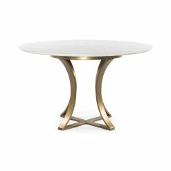 Best Pirce π FOUR HANDS GAGE ROUND WHITE MARBLE + BRASS DINING TABLE Furniture π₯° 12 FOUR HANDS GAGE ROUND WHITE MARBLE + BRASS DINING TABLE Furniture