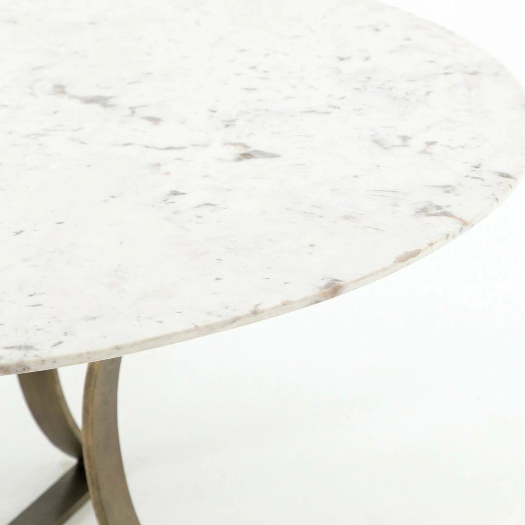 Best Pirce π FOUR HANDS GAGE ROUND WHITE MARBLE + BRASS DINING TABLE Furniture π₯° 5 FOUR HANDS GAGE ROUND WHITE MARBLE + BRASS DINING TABLE Furniture