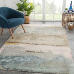 JAIPUR JUNA WOOL + VISCOSE RUG: SAGE, OLIVE