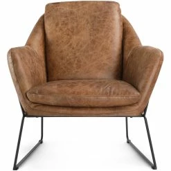 MOES Living Room GREER VINTAGE LEATHER CLUB CHAIR