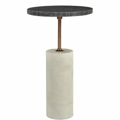 MOES DUSK BLACK+WHITE MARBLE ACCENT TABLE Furniture