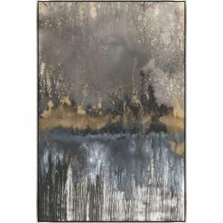 L ART "GOLDEN AFTERNOON VI" GOLD EMBELLISHED CANVAS ART
