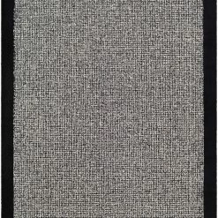 SURYA HAND TUFTED WOOL BORDER RUG: BLACK