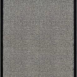 SURYA HAND TUFTED WOOL BORDER RUG: BLACK
