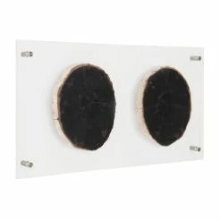 PHILLIPS COLLECTION FLOATING PERTRIFIED DOUBLE SLICE WALL ART Wall Sculptures + Decor