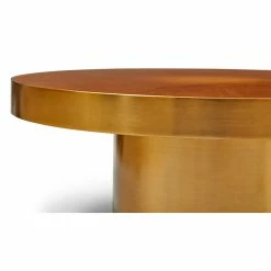 Brand new π URBIA LARA BRASS & OAK BURL COFFEE TABLE 𧨠7 URBIA LARA BRASS & OAK BURL COFFEE TABLE