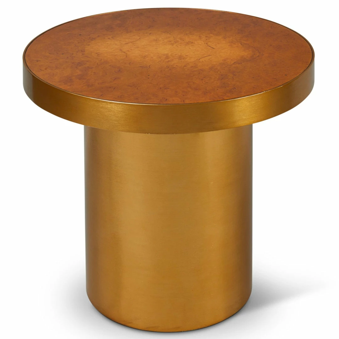 Outlet ๐ฅฐ URBIA Furniture LARA BRASS & OAK BURL END TABLE ๐ 2 URBIA Furniture LARA BRASS & OAK BURL END TABLE