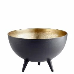 CYAN INCA BLACK + GOLD ALUMINUM BOWLS