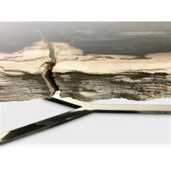 URBIA MASSO PETRIFIED WOOD SLAB COFFEE TABLE: DARK