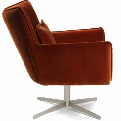 FOUR HANDS Living Room JACOB RUST VELVET SWIVEL CHAIR
