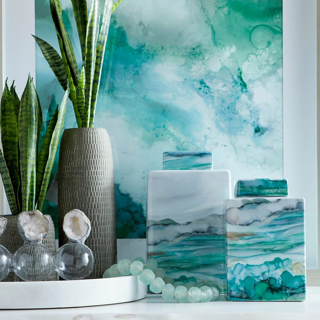 Coupon ๐ CYAN JADE WATER COLOR CONTAINERS Pillows + Decor ๐ 2 CYAN JADE WATER COLOR CONTAINERS Pillows + Decor